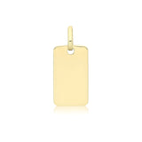 9ct Yellow Gold Plain Rectangle Pendant