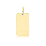 9ct Yellow Gold Plain Rectangle Medium Pendant
