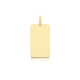 9ct Yellow Gold Plain Rectangle Large Pendant