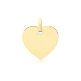 9ct Yellow Gold Plain Heart Pendant