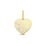 9ct Yellow Gold Heart With CZ Pendant