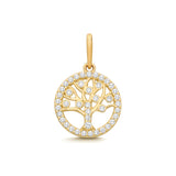 9ct Yellow Gold Tree of Life CZ Pendant