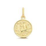 9ct Yellow Gold Virgo Zodiac Coin Pendant