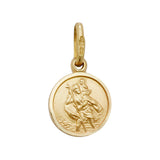 9ct Yellow Gold Round St Christopher Pendant