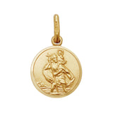 9ct Yellow Gold Round St Christopher Pendant