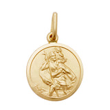 9ct Yellow Gold Round St Christopher Pendant