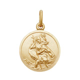 9ct Yellow Gold Round St Christopher Pendant