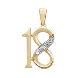 9ct Yellow Gold 18th Birthday CZ Pendant