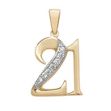 9ct Yellow Gold 21st Birthday CZ Pendant