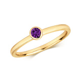 9ct Yellow Gold 0.12ct Amethyst Ring