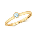 9ct Yellow Gold 0.10ct Aquamarine Ring