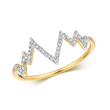 9ct Gold 0.09ct Diamond Heartbeat Ring
