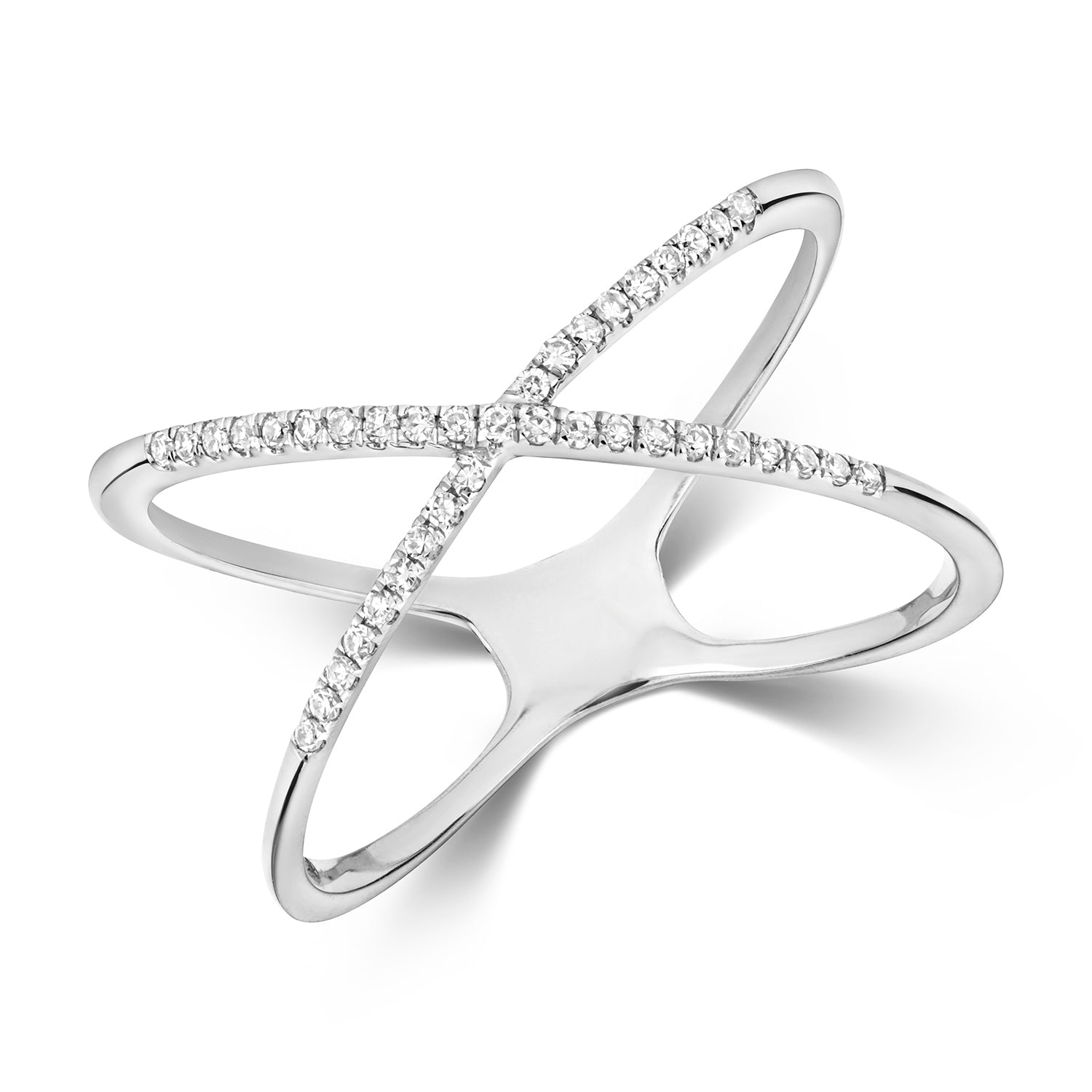 9ct Gold 0.11ct Diamond X Ring