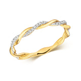 9ct Yellow Gold 0.10ct Diamond Twist Ring