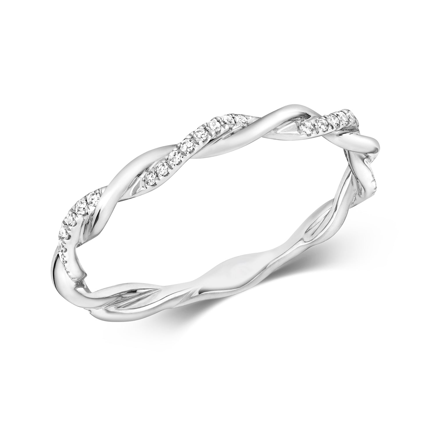 9ct Yellow Gold 0.10ct Diamond Twist Ring
