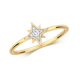 9ct Yellow Gold 0.05ct Diamond Northern Star Ring