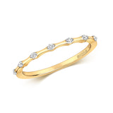 9ct Yellow Gold 7 Stone 0.07ct Diamond Ring
