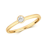 9ct Gold 0.10ct Diamond Rubover Ring