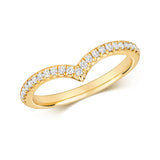 9ct Yellow Gold 0.21ct Diamond Wishbone Ring