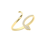 9ct Yellow Gold CZ Snake Wrap Ring